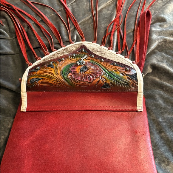 Genuine leather handmade Mexican crossbody bag